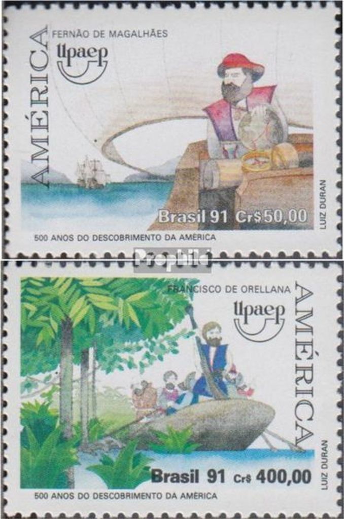 Briefmarken Brasilien 1991 Mi 2433-2434 (kompl.Ausg.) postfrisch Entdeckungsreisen
