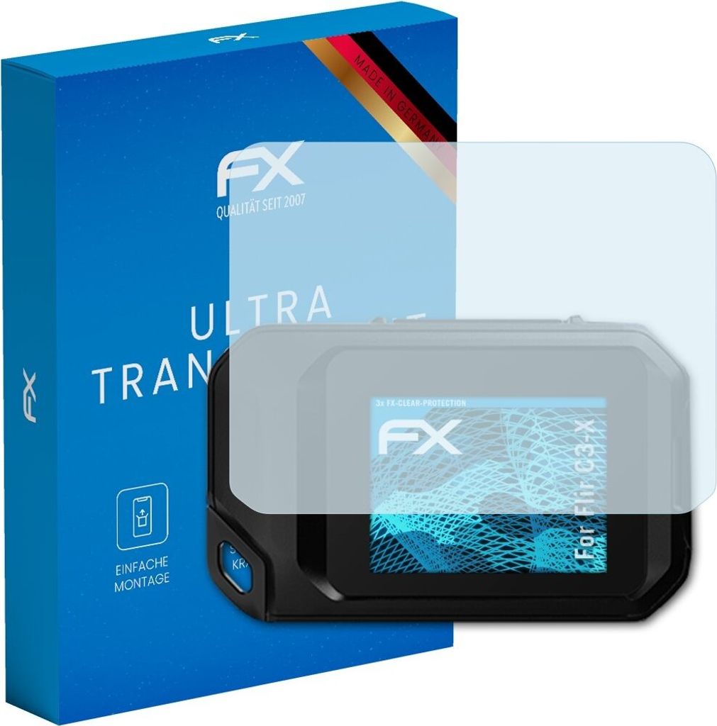 atFoliX FX-Clear 3x Schutzfolie kompatibel mit Flir C3-X Displayschutzfolie