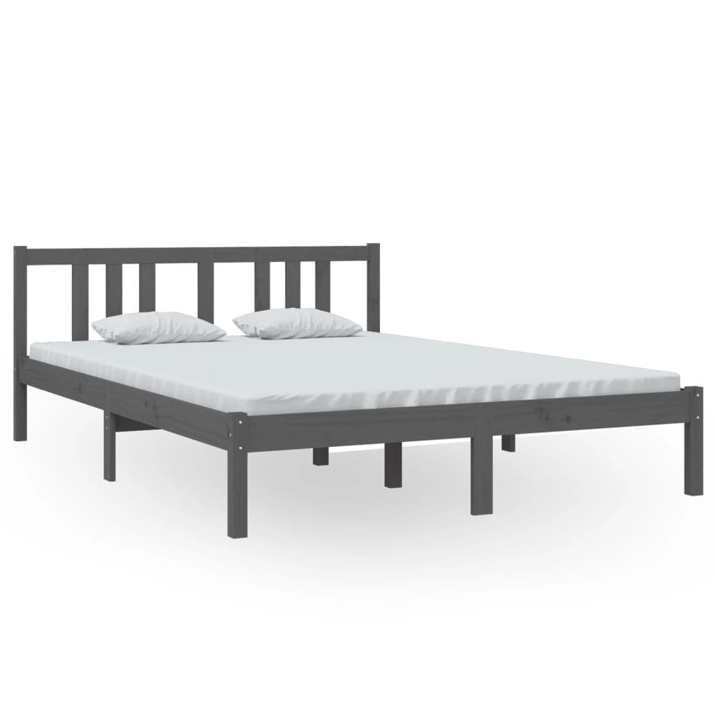"2026 Aktion"Massivholzbett Modernes/Doppelbett - Polsterbett Erwachsene/r /Kind - Grau 140x200cm - Klassische Betten NeuMöbel968878