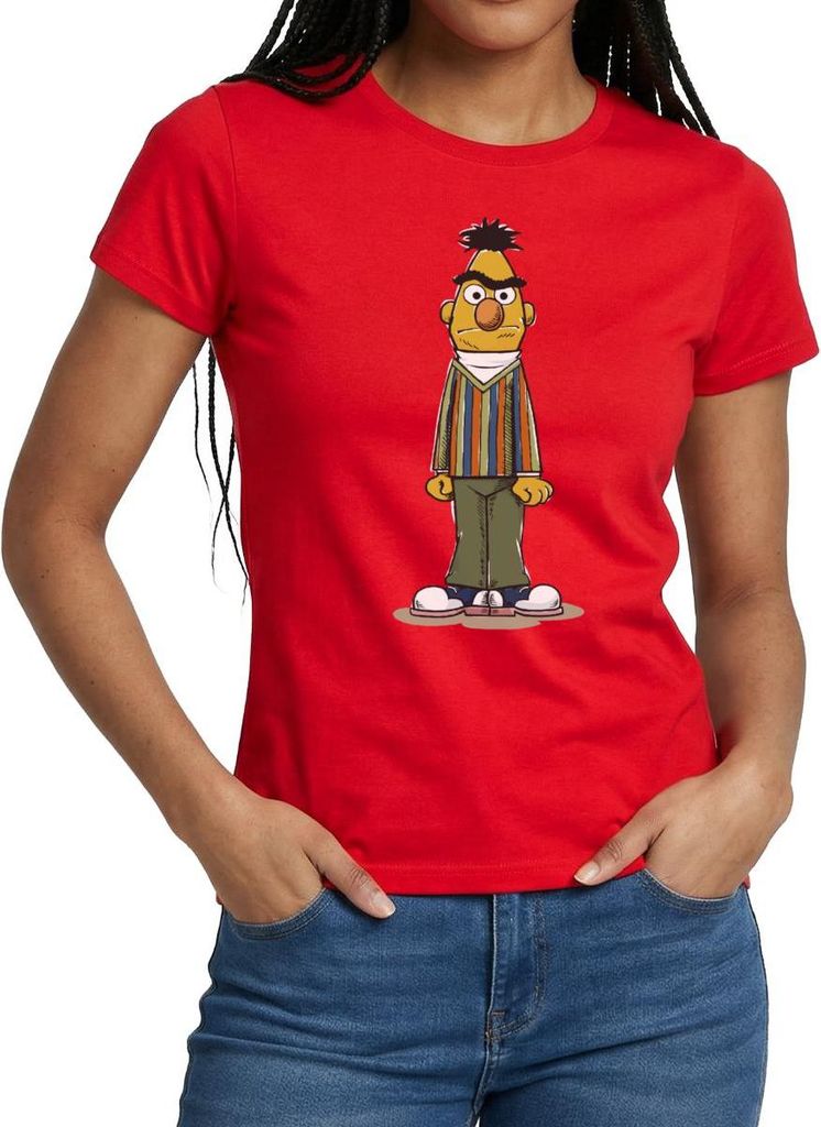 Spreadshirt Sesamstraße Bert wütend Frauen T-Shirt, S, Rot