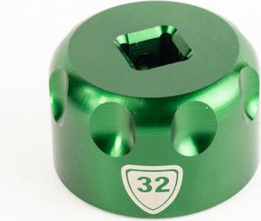 Abbey Tools Werkzeug für Federgabel Top-Cap 32 mm Grün - präzises Top-Cap-Too...