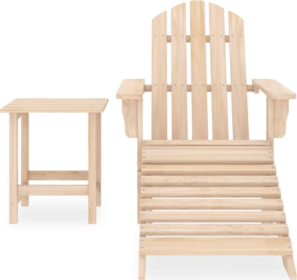 vidaXL Zahradní židle Adirondack s podnožkou a stolem z Obrázek produktu 