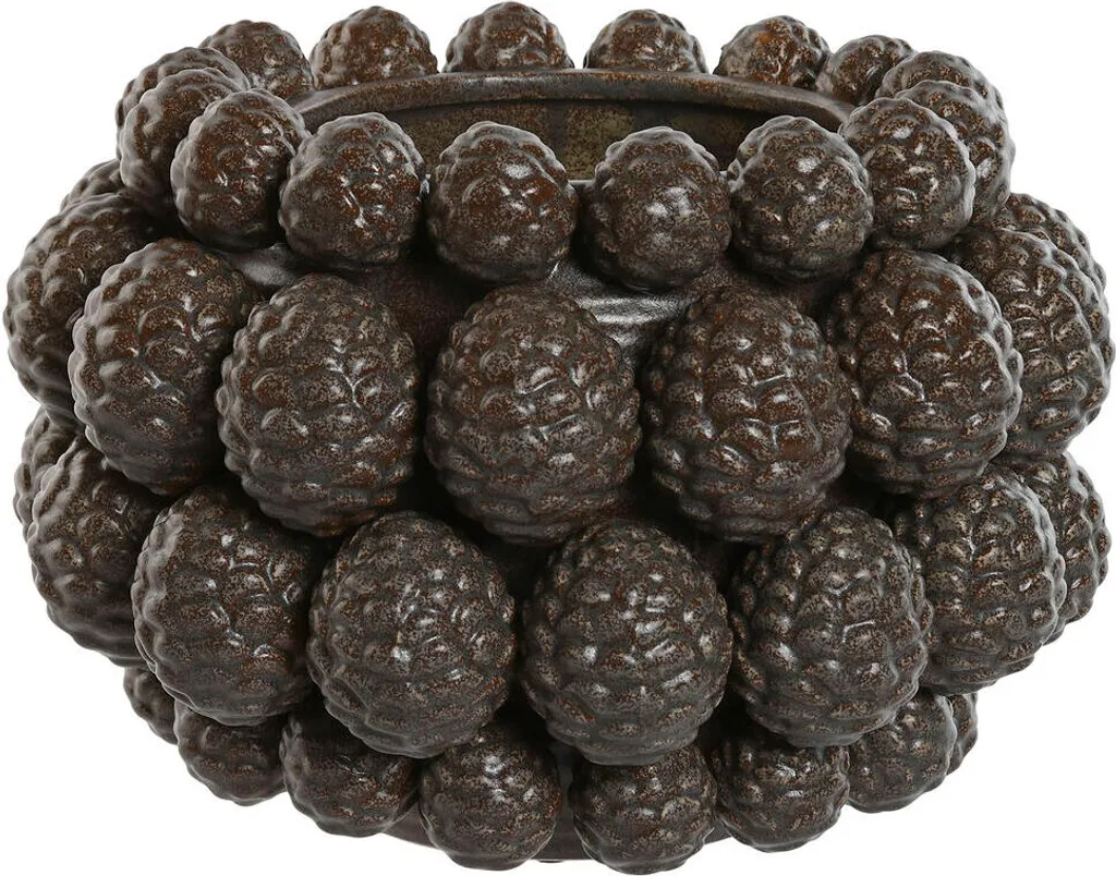 Grand Vase Ananas en Faïence Marron 30 cm Home ESPRIT Effet Relief