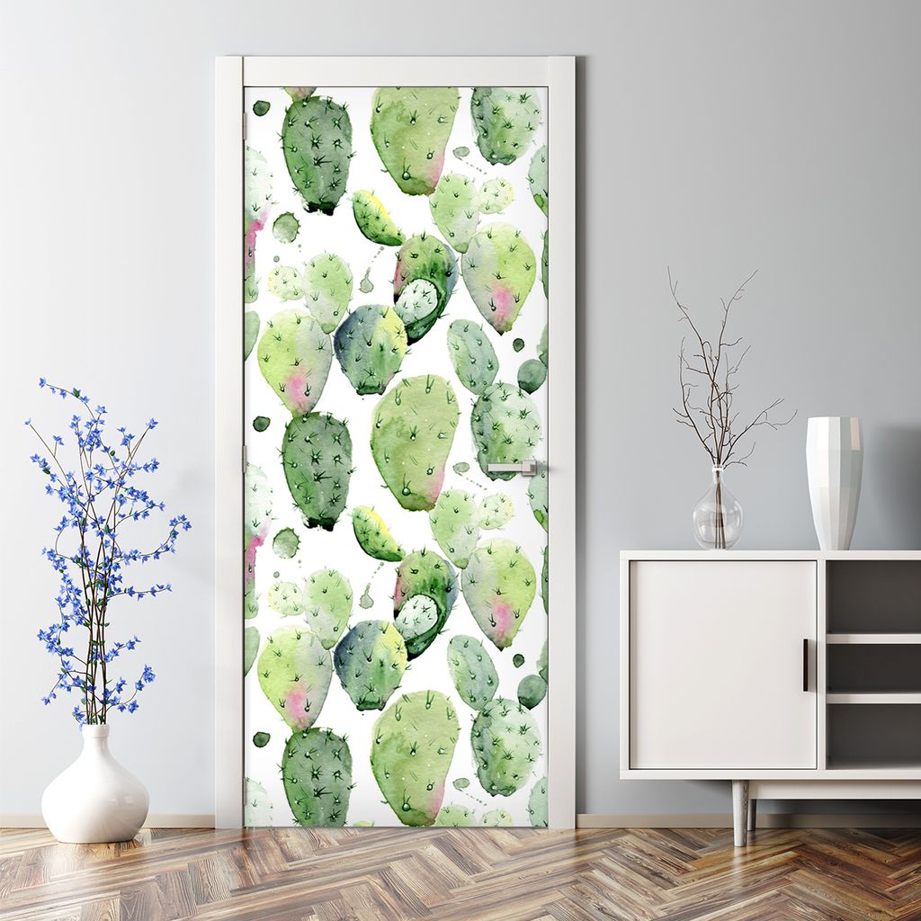 Dekorative Türposter Klebefolie selbstklebend Wandaufkleber Vintage Blumen Kunst 70 x 200 cm