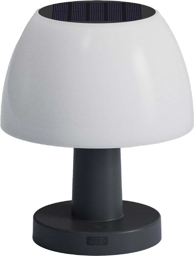 Lampe de table solaire LED blanc LUMINA H13,5cm - 4 intensités d'éclairage