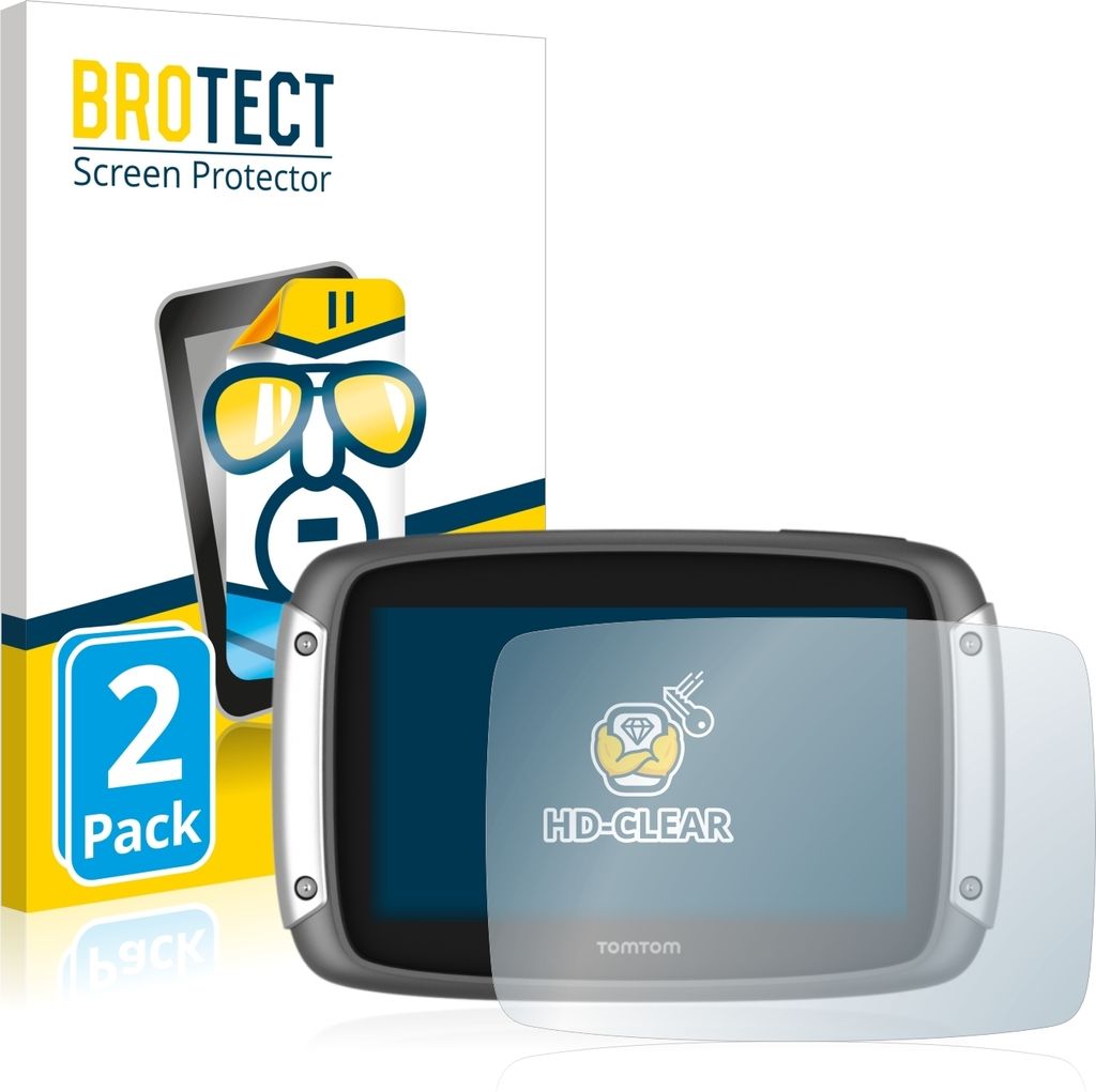 2x Für TomTom Rider 400 Schutzfolie BROTECT Displayschutz Display Schutz Folie Klar Transparent