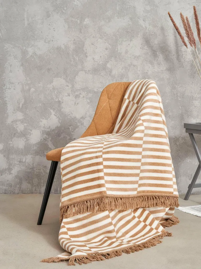 Unia Cotone Cloud Copripiumino Beige a Righe 150x200 | Qualità Italiana