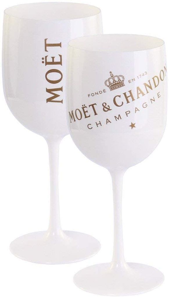 Moet Chandon Ice Imperial Champagner Glas Acryl Becher 2 Gläser 1 Bucket Kühler