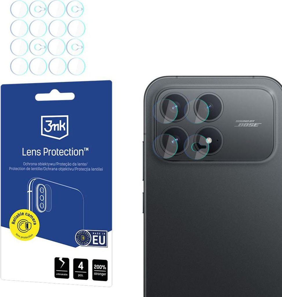 Objektivschutz für Xiaomi POCO F8 Ultra, 3mk Lens Protection, 4 Sätze