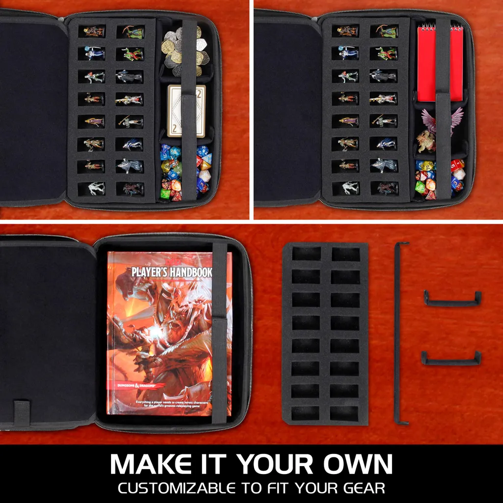 Rangement RPG avec coque rigide et séparateurs modulables - Édition Rouge