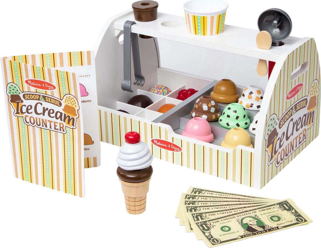 Melissa & Doug - Comptoir à glaces en bois - 20 pièces. Image du produit 