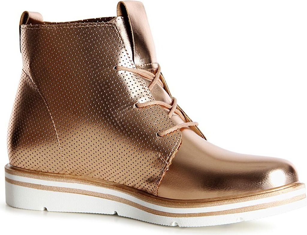 topschuhe24 1103 Damen Stiefeletten Boots Derby, Farbe:Rose Produktbild 