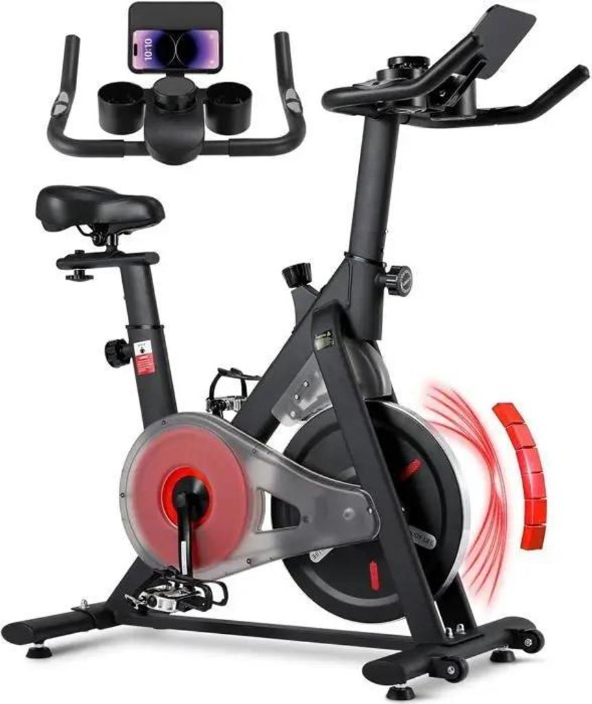 Heimtrainer - Ergometer - Magnetischer Widerstand - LCD-Display - Max. Nutzergewicht 120 kg - Höhe 101–124 cm - Schwarz