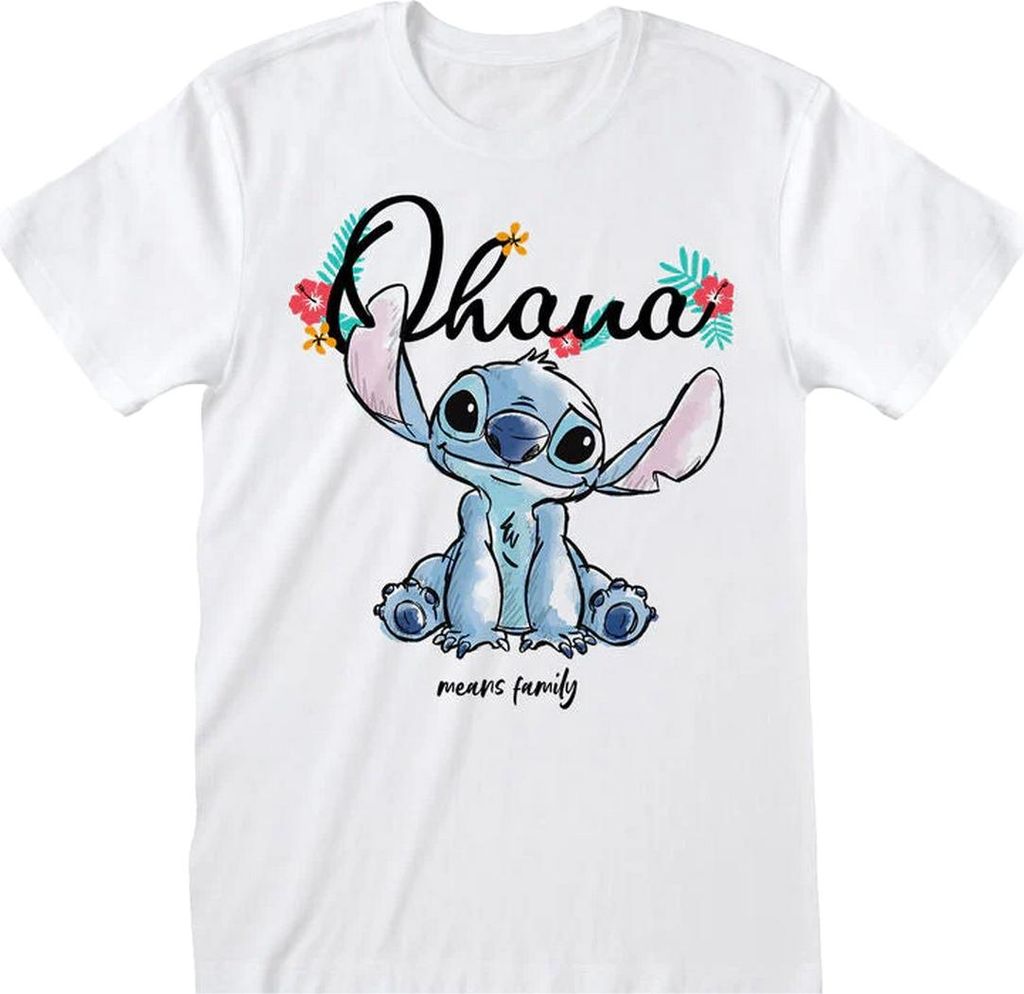 Lilo & Stitch - "Ohana Means Family" T-Shirt für Herren/Damen Uni HE3245 (L) (Weiß)