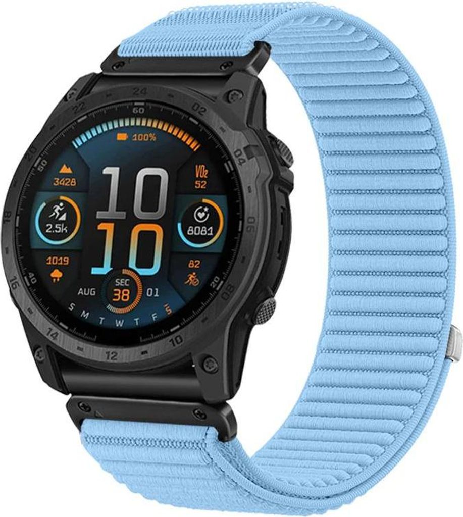 Strap-it Nylon 'Wave' Armband Geeignet für Fenix 8 -43mm / Fenix 7s (Pro - Solar - Sapphire Solar) / Fenix 6s (Pro - Sapphire) / Fenix 5s (Plus - ...
