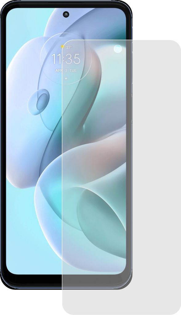 A screen protector is placed over a smartphone screen.