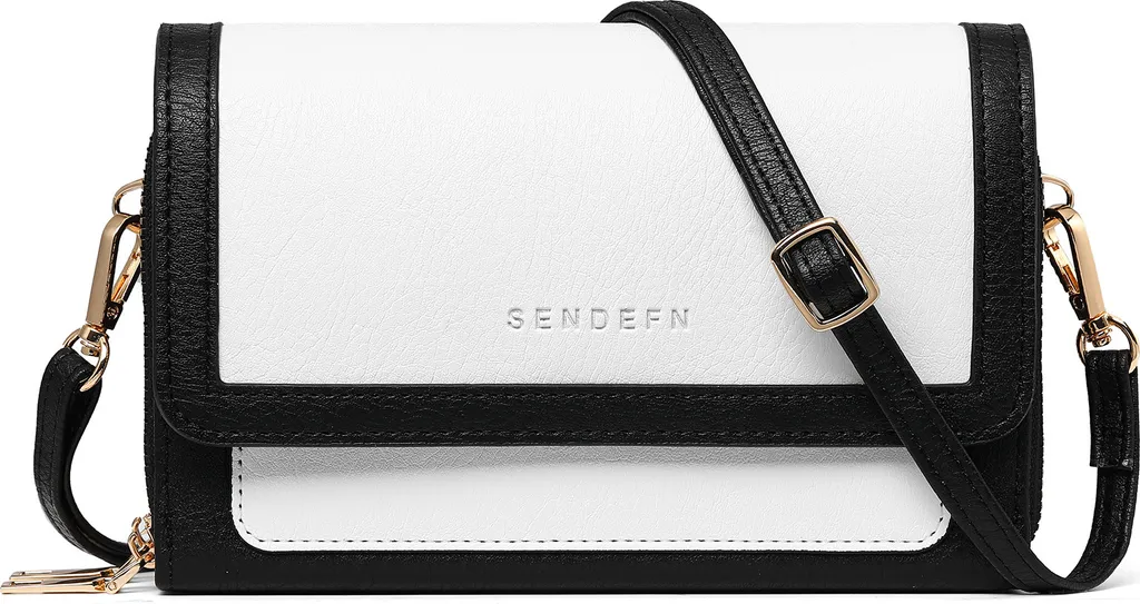 INF Borsa Donna Doppia Zip - Tracolla Elegante Bianco e Nero City