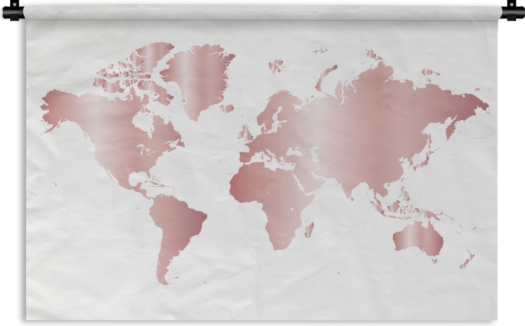MuchoWow Wandteppich Wandbehang Weltkarte - Rosa - Kinder - Jungen - Mädchen 90x60 cm Tapisserie Dekoration Wandtuch - Wandskulpturen - Bildteppich