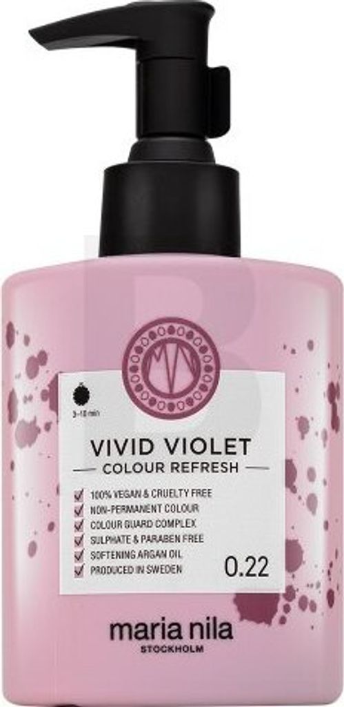 Maria Nila Colour Refresh ernährende Maske mit Farbpigmenten fürs Haar mit violetten Farbtönen Vivid Violet 300 ml