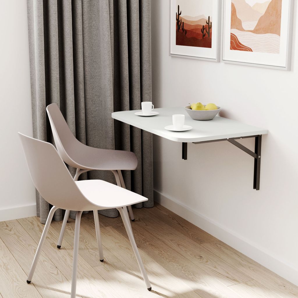 AKKE Hellgrau Wandklapptisch mit abgerundeten ecken LxB: 100x55 cm