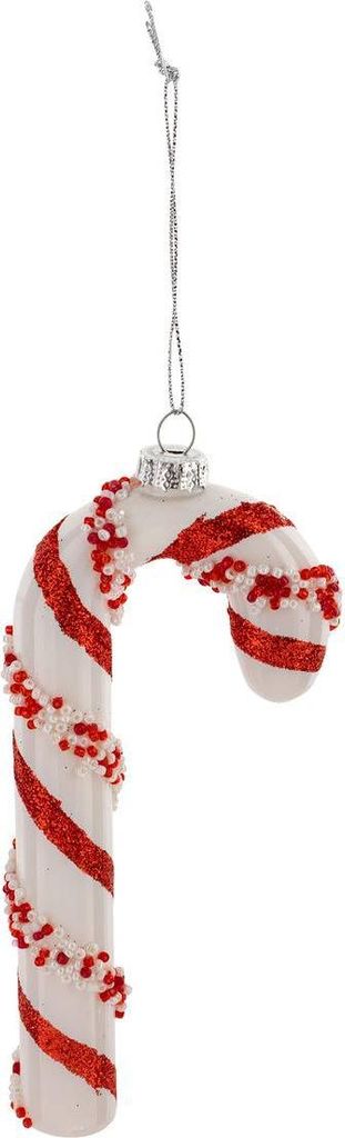 Sujet zuckerstange glas h.15cm rot und weiß - Feeric Lights & Christmas