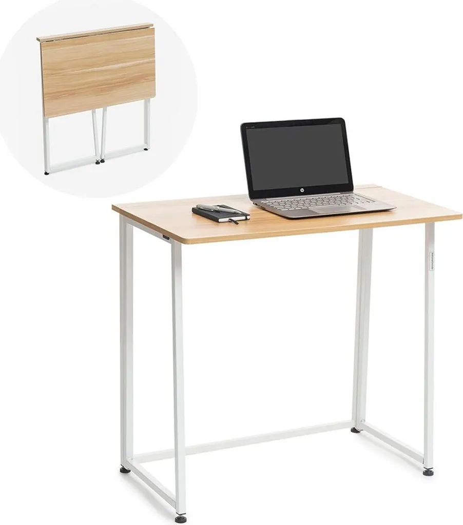 Petit bureau pliable pour télétravail - Console informatique compacte gris - 8