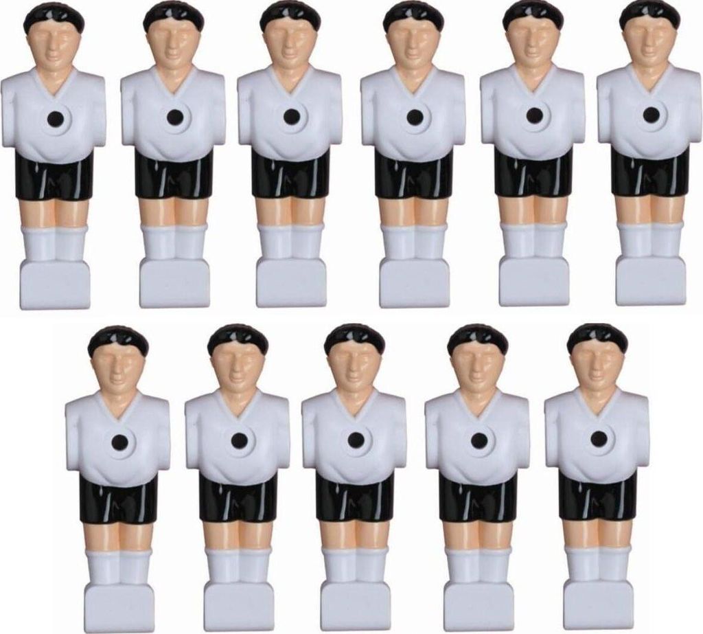 11 Kickerfiguren 16 mm schwarz-weiß Komplett Set Produktbild 