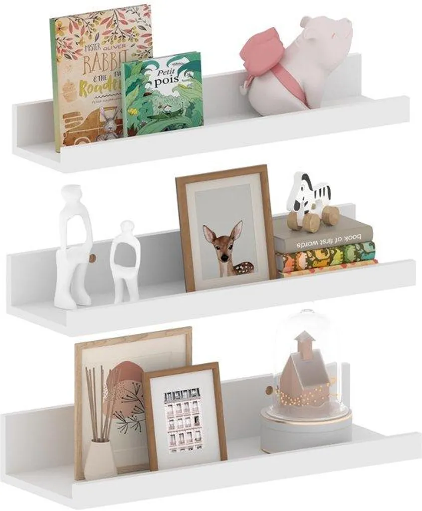 Étagère de cuisine blanche 40 cm pour épices et cadres de salon