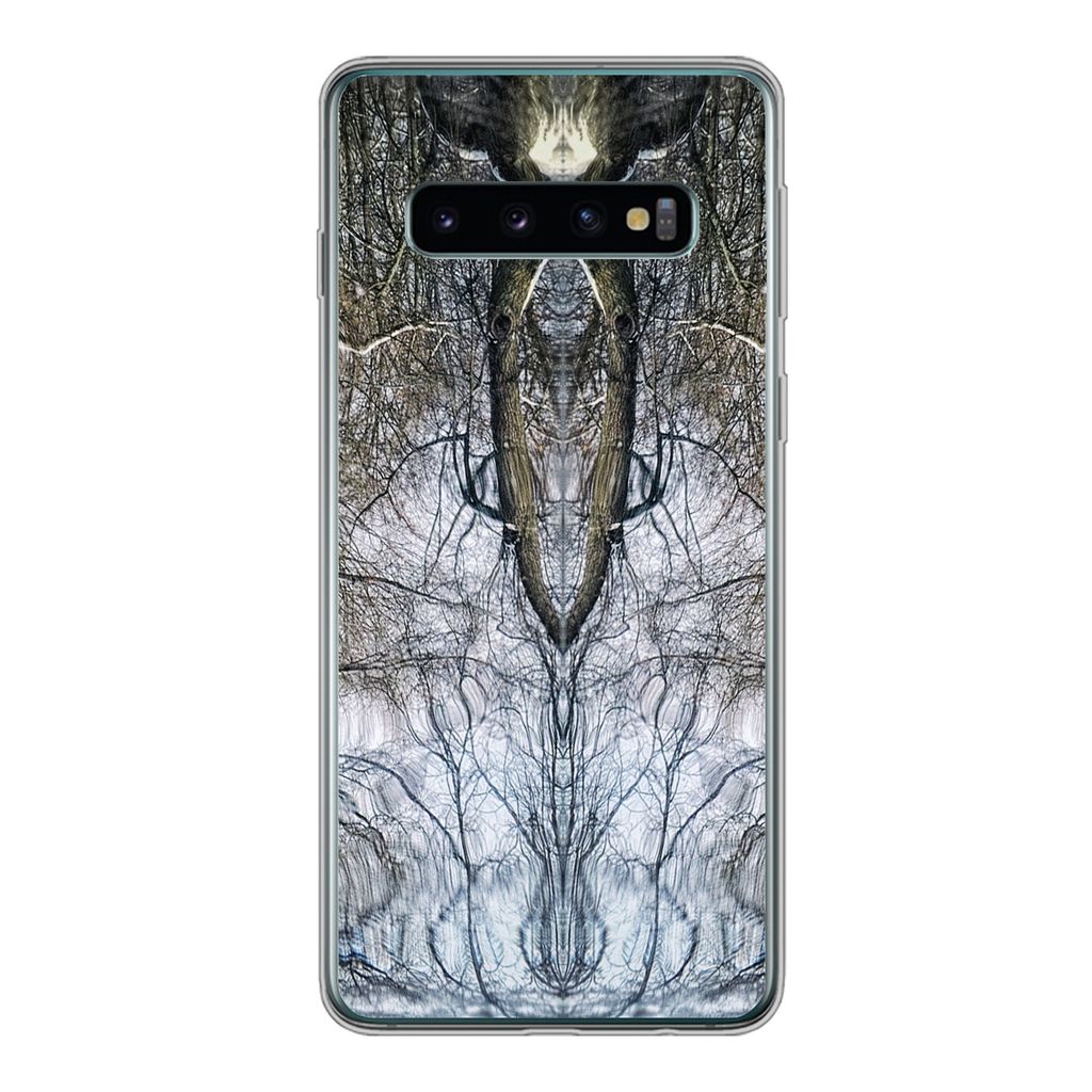 MuchoWow Handyhülle Schutzhülle Hülle für Samsung Galaxy S10 Baum - Kunst - Psychedelisch Silikon Softcase Handy Hülle - Handytasche