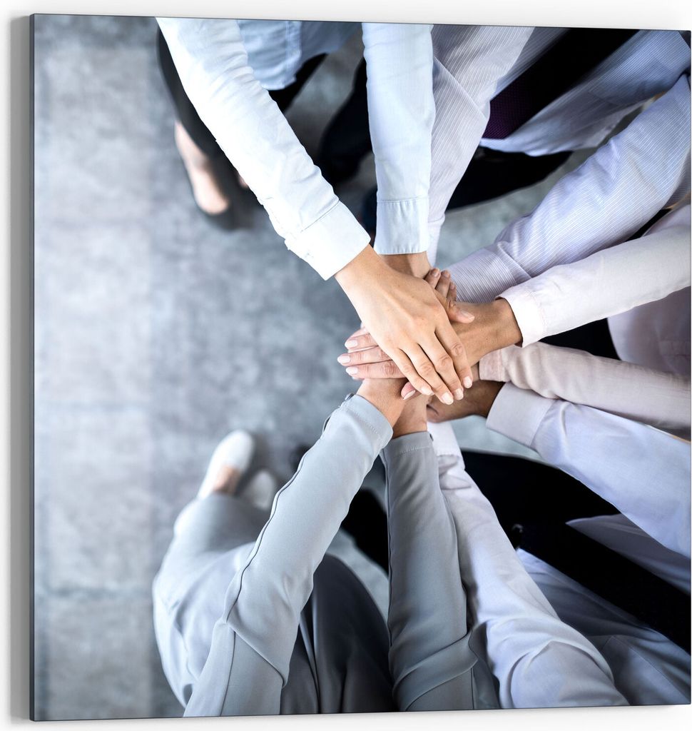 DEQORI Magnettafel Glas 50x50 cm 'Ein Team einschwören' beschreibbar Whiteboard