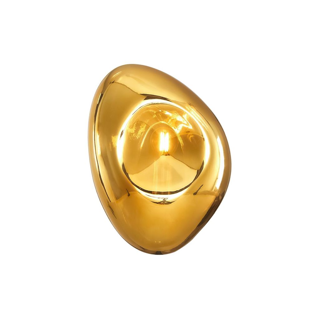 Wandlampe Metall Glas E14 27,5 cm hoch in Gold glänzend Modern