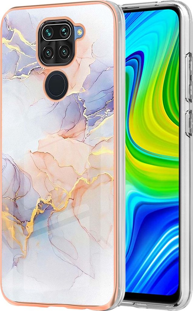 Redmi Note 9 Hülle, Muster Handyhülle Weich TPU Bumper Schutzhülle für Xiaomi Redmi Note 9 Weiß