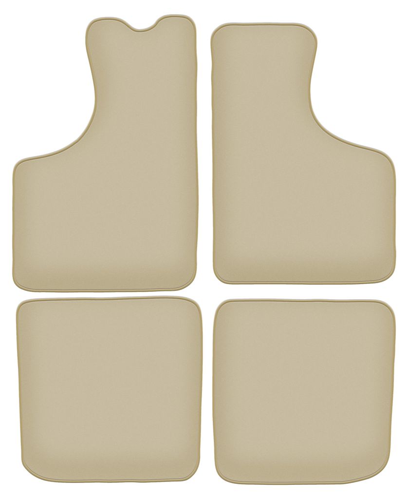 Velours-Fußmatten PREMIUM beige passend für Skoda 100S / 100L (1969-1977, Limousine) – mit Befestigungen – passgenau