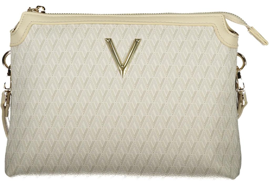 Elegante Damen Clutch Beige mit Schulterriemen und Reißverschluss