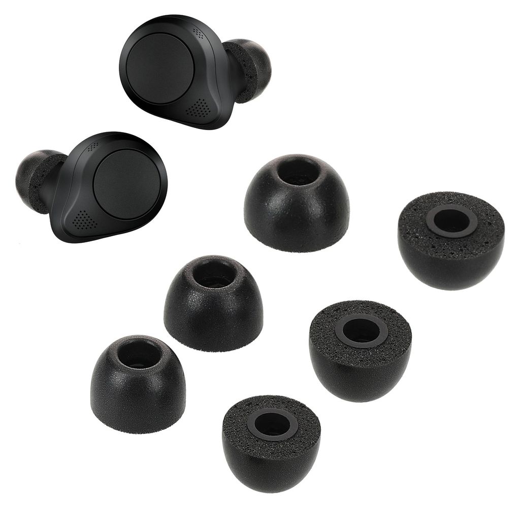 kwmobile 6x Aufsätze für Jabra Elite 85t Ersatz Ohrstöpsel - 3 Größen - Ear Tips für In-Ear Kopfhörer - Zubehör Ersatzpolster in Schwarz