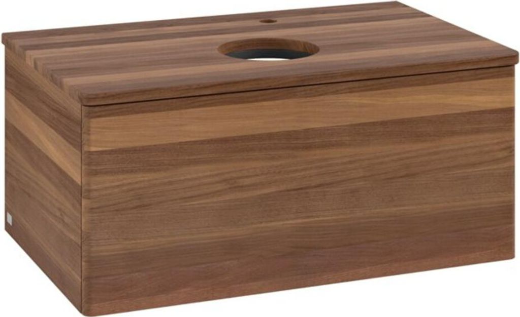V&B Waschtischunterschrank ohne Frontstruktur -Beleuchtung Antao 80x36x50cm, HL, WBP-farbe w. wal, w. wal