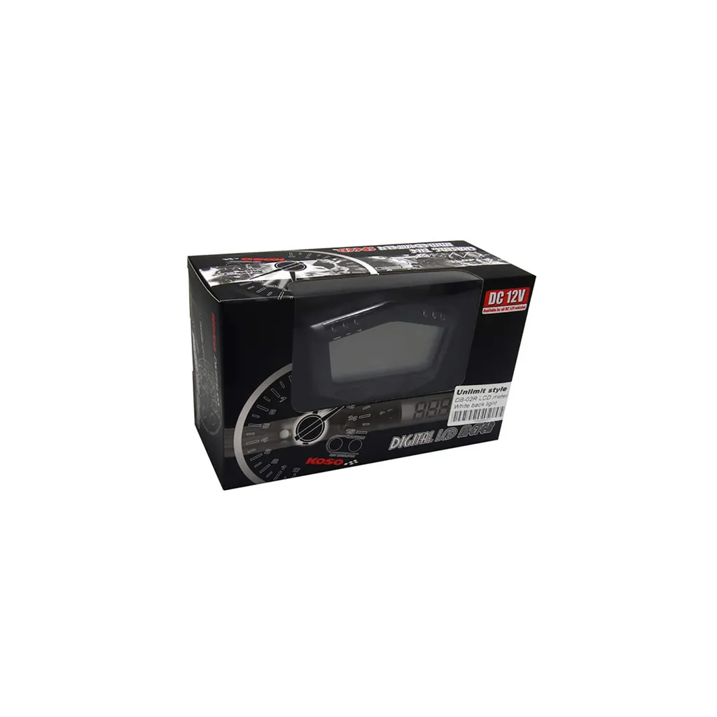 Tachymètre KOSO DB02R écran LCD rétroéclairé avec voyants d'alerte LED