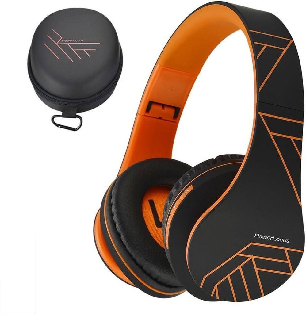 PowerLocus Over-Ear Bluetooth Kopfhörer kabellos, Stereo Sound, Faltbare Kopfhörer mit Mikrofon und 15h Akku für Musik & Anrufe