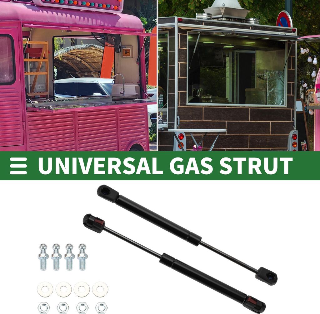 Universal Gasdruckfeder 245N Gasdruckdämpfer für Wohnmobil Bett Boot Bett Abdeckung Tür Gasfeder Schwarz 254mm