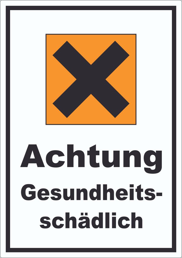 Aufkleber Gefahrensymbol Gesundheitsschädlich Kreuz A8 (52x74mm)