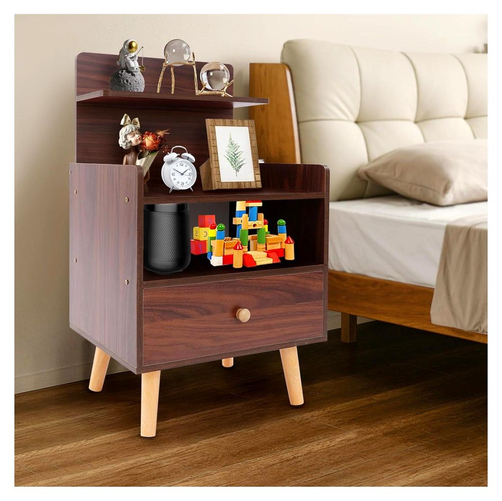 Nachttisch 40 * 34 * 70 cm für Schlafzimmer, schmaler Beistelltisch, Tragfähigkeit 15 kg, zur Aufbewahrung von Kosmetika, Büchern, Tassen, für ...
