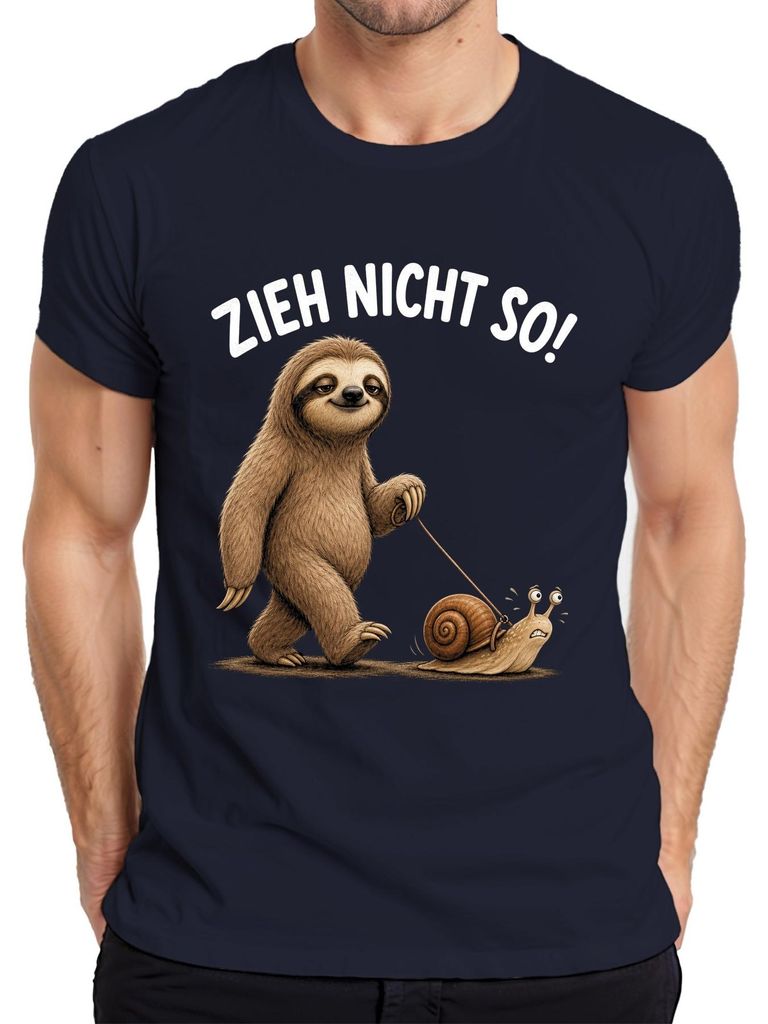 Zieh nicht so Faultier Schnecke lustig Geschenk Geburtstag Produktbild 