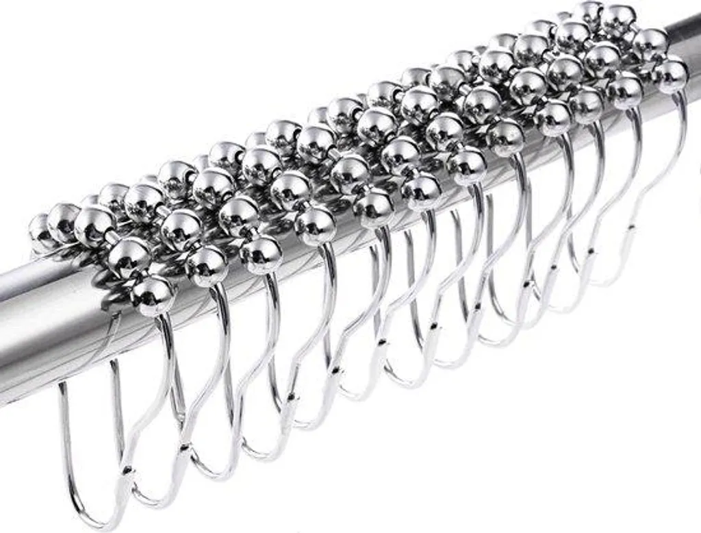 Lot 12 Anneaux de Douche Inox pour Rideau de Salle de Bain Coulissant