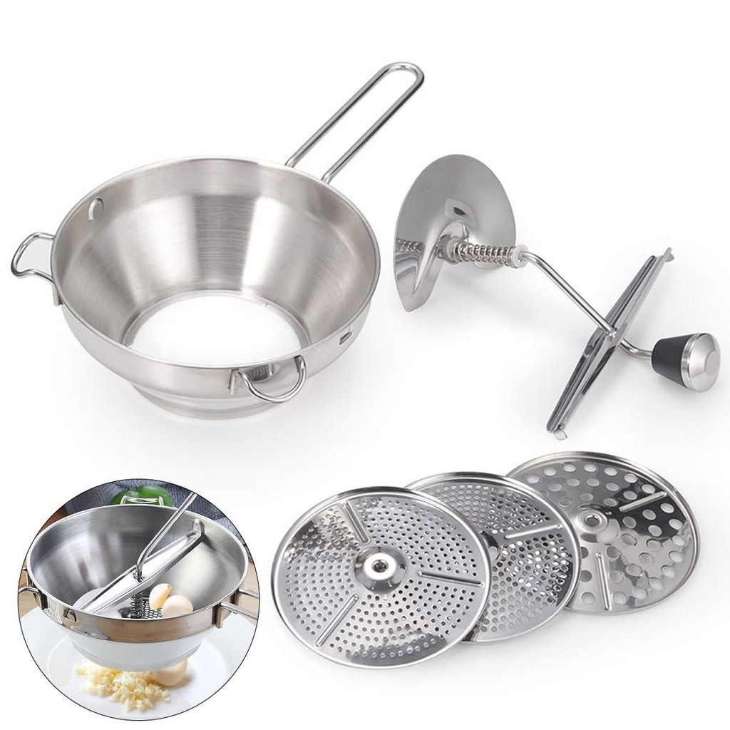 Passiergerät aus Edelstahl mit 3X Siebeinsatz, Passiermühle spülmaschinengeeignet