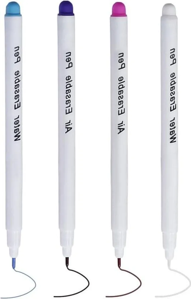 Marqueurs textiles solubles dans l'eau lot de 4 feutres effaçables bleus