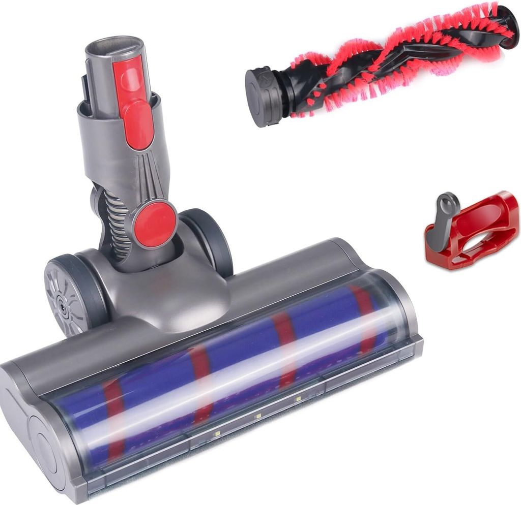 Bürste Ersatzteile für Dyson V7 V8 V10 V11 V15 sv12 sv14 sv15, Bodendüse mit turbobürste aufsatz, LED und Abzugssperre, Dyson Bürstenwalze fü...