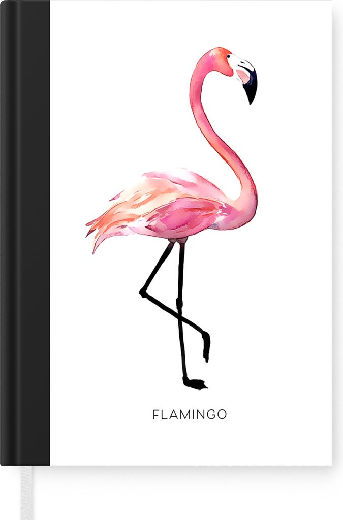 MuchoWow Notizbuch Tagebuch Haushaltsbuch Notebook A5 Zeichnung - Flamingo - Rosa - Notizblock - Notizheft - Notebook - Schreibblock - Papier