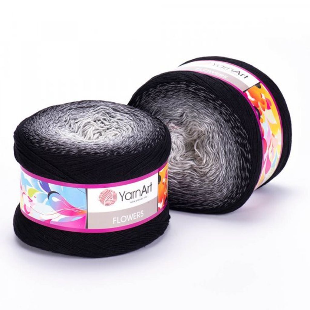 Yarn Art Flowers 253 Grey White Strickgarn Produktbild 