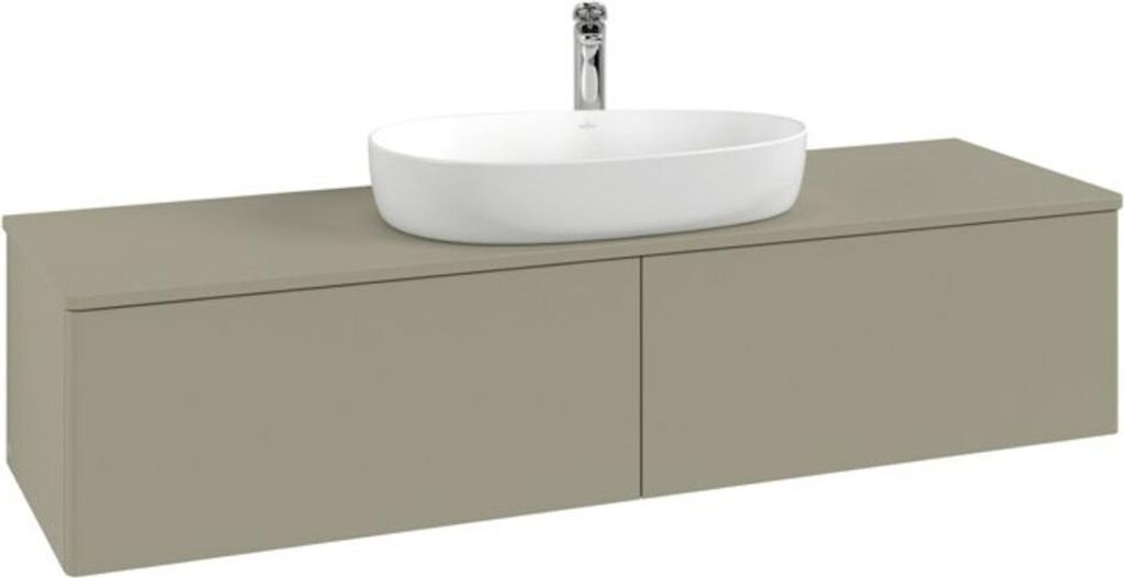 V&B Waschtischunterschrank mit Frontstruktur Antao 160x50cm, HL, WBP-farbe Lac, si Gr m Lac