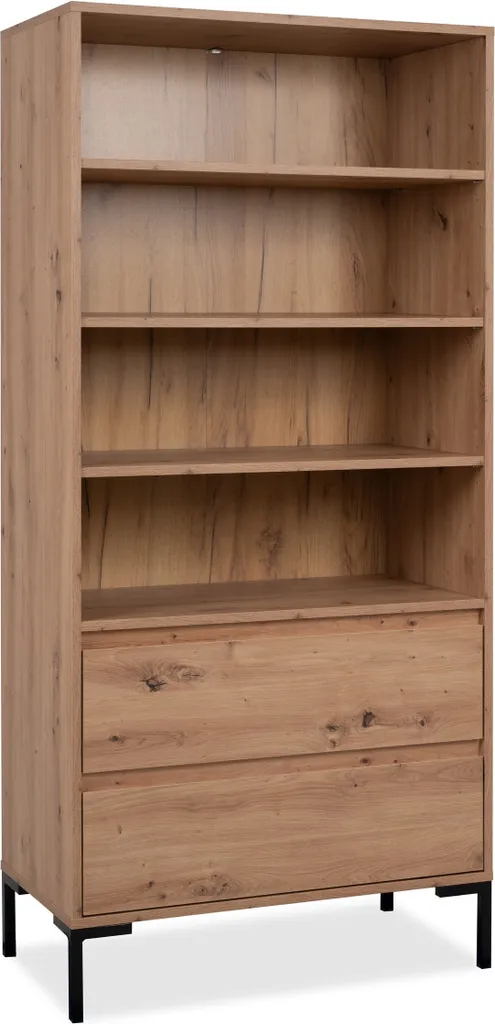 Bibliothèque de Salon Korsika en Bois de Chêne 165 cm - Meuble Déco